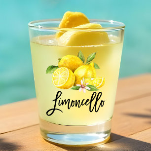 Vaso De Chupito Guión de pincel moderno Limoncello Lemones de colo