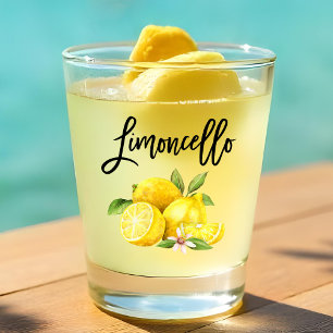 Vaso De Chupito Guión del pincel Limoncello Lemones de color de ag