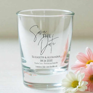 Vaso De Chupito Guión Elegante Guardar La Fecha