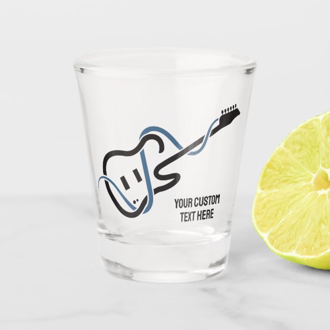 Vaso De Chupito Guitarra con estilo de texto personalizado (Anverso)