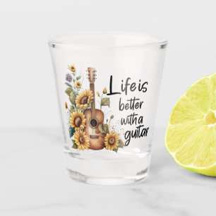 Vaso De Chupito Guitarra De Nombre personalizar Con Girasol
