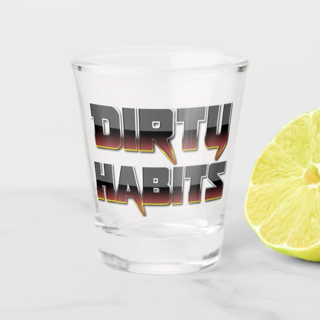 Vaso De Chupito Hábitos sucios Metalizado marrones de vidrio calie (Anverso)