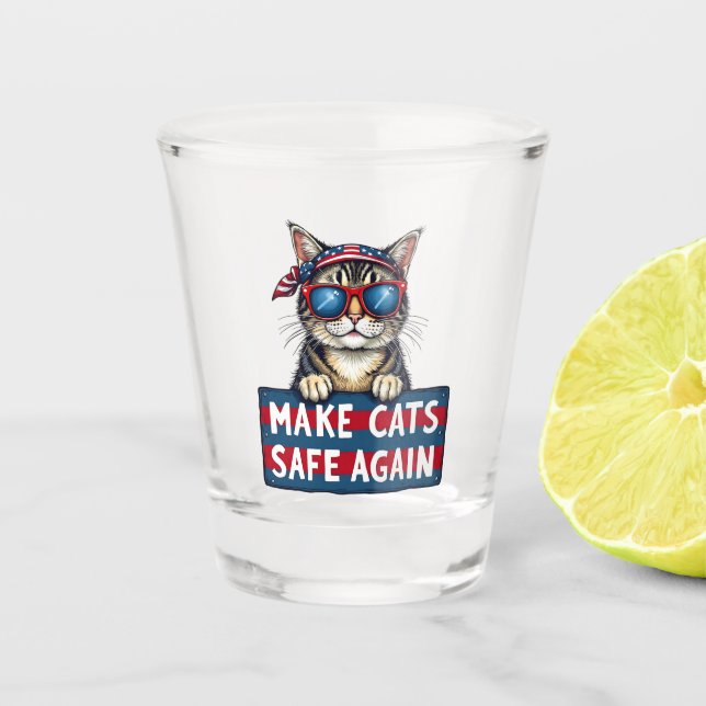 Vaso De Chupito Hacer a los gatos seguros de nuevo el voto elector (Anverso)