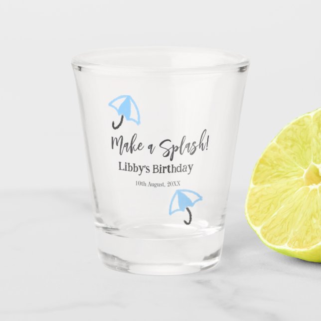 Vaso De Chupito Hacer de la piscina de verano un chisporroteo azul (Anverso)