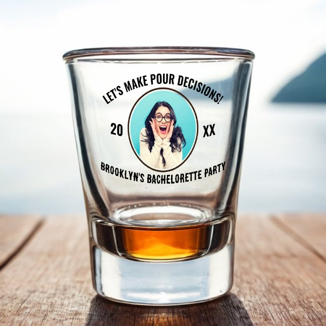 Vaso De Chupito Hagamos una fiesta de soltera (Let's Make Pour Decisions Bachelorette Party Shot Glass)