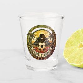 Vaso De Chupito Haiti Fuerte Insignia de Fútbol Angustiada Vintage