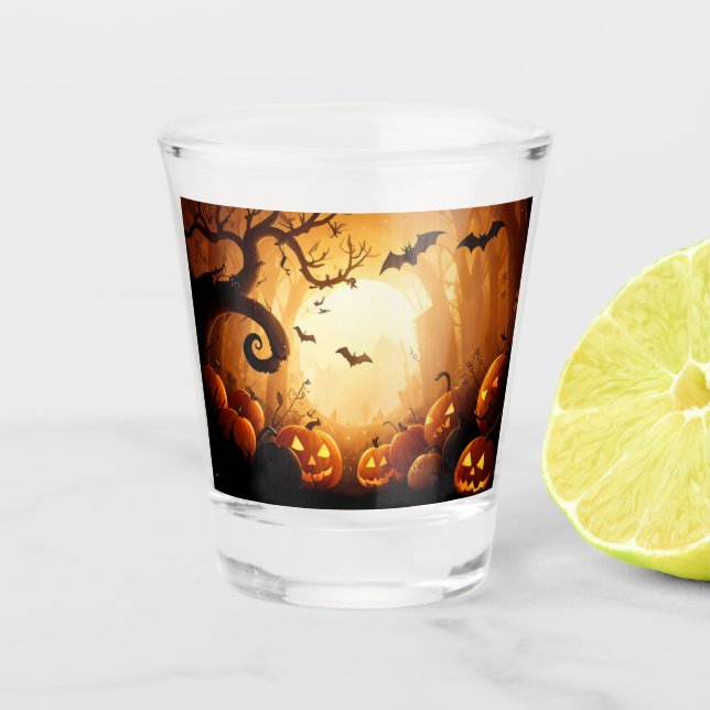 Vaso De Chupito Halloween/Bat/Calabaza/Caída (Anverso)