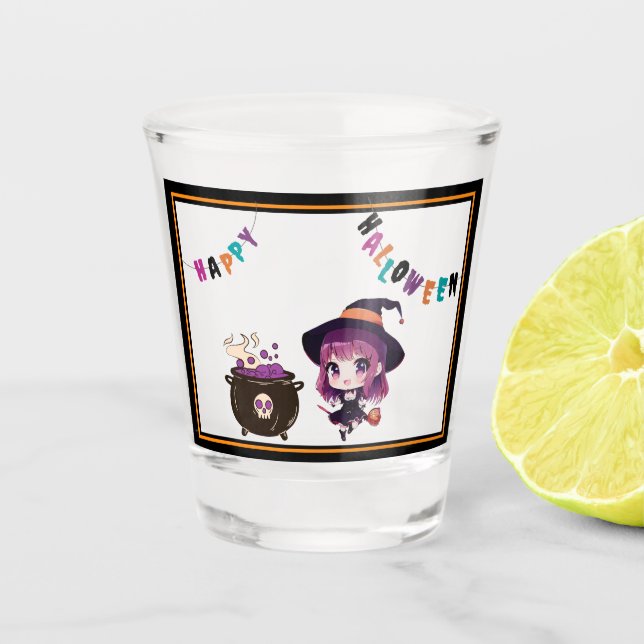 Vaso De Chupito Halloween/bruja/otoño/octubre (Anverso)