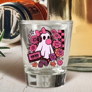 Vaso De Chupito Halloween, Chica de Fantasma Retro Estética Bubble