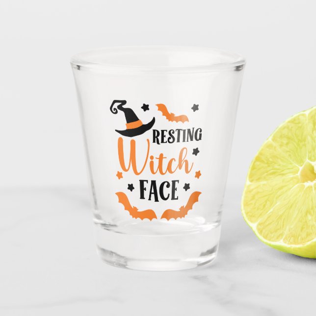 Vaso De Chupito Halloween con cara de bruja (Anverso)