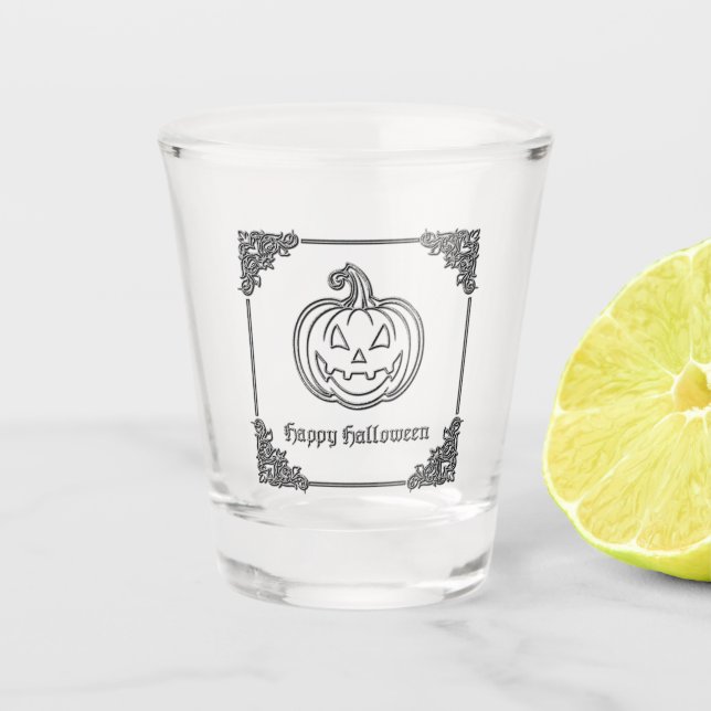 Vaso De Chupito Halloween con linterna de Jack O' (Anverso)