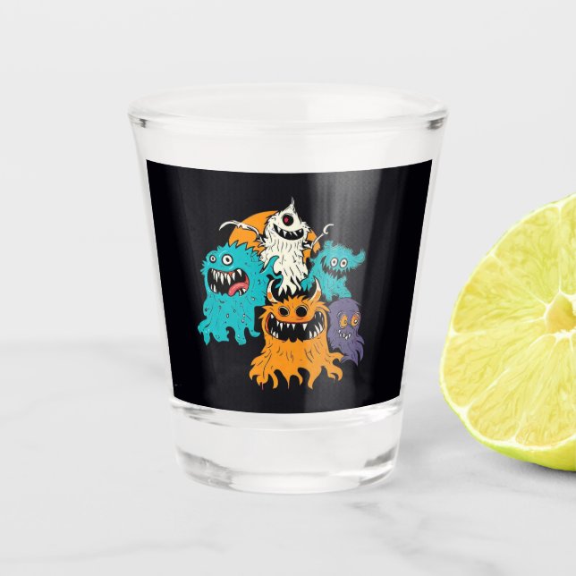 Vaso De Chupito Halloween/Monstruo/Octubre/Otoño  (Anverso)