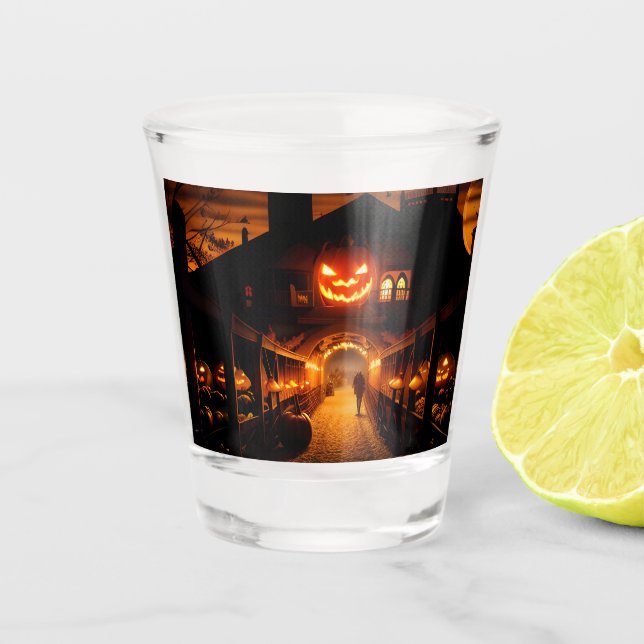 Vaso De Chupito Halloween Paisaje Cinco (Anverso)