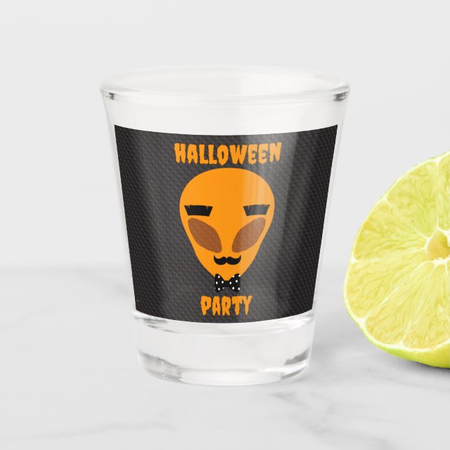 Vaso De Chupito Halloween Party - Orange - Alien drôle (Anverso)