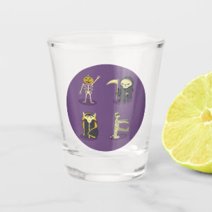 Vaso De Chupito Halloween Skeleton Dracula Mummy Grim Reaper