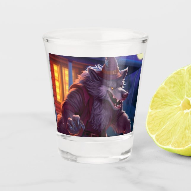 Vaso De Chupito Halloween/werewolf/otoño/otoño (Anverso)