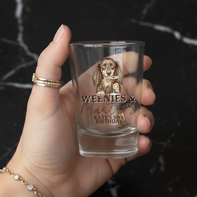 Vaso De Chupito Hand Drawn Weenies and Martinis Dachshund (Hand Drawn Weenies and Martinis Dachshund Shot Glass
)