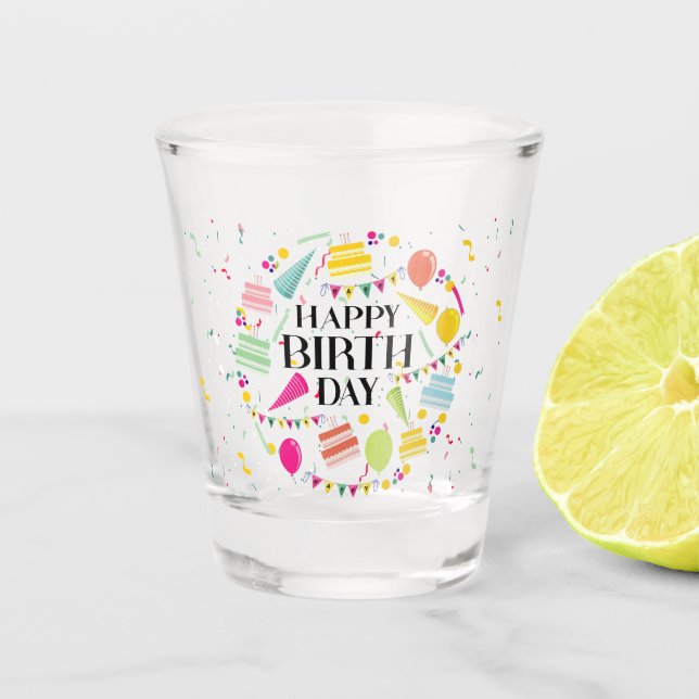Vaso De Chupito Happy Birthday Celebrations Shot Glass (Anverso)