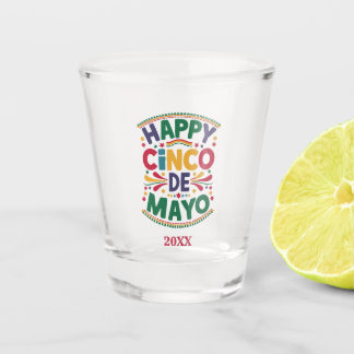 Vaso De Chupito Happy Cinco de Mayo Colorful Dated Fiesta