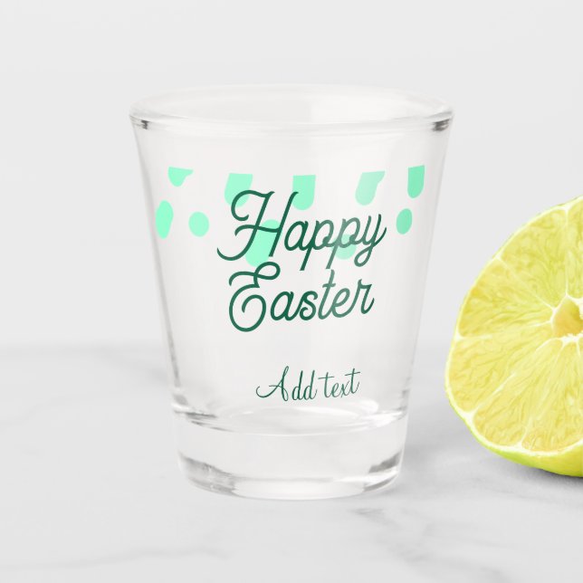 Vaso De Chupito Happy Easter green eggs pastel name date simple  (Anverso)