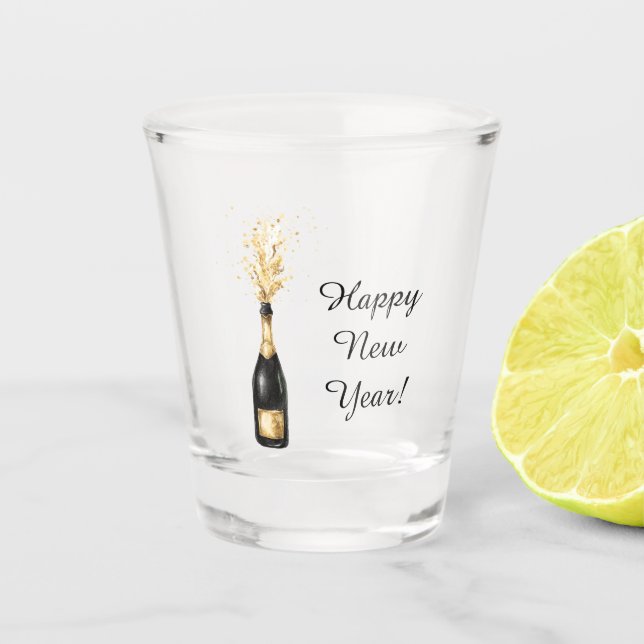 Vaso De Chupito Happy New Year Gold Bottle (Anverso)