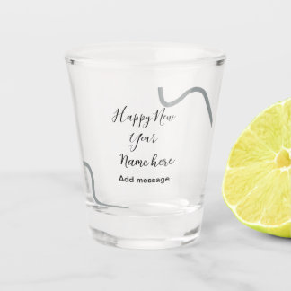 Vaso De Chupito Happy new year name message gray simple holiday