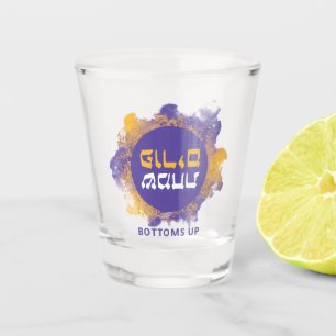 Vaso De Chupito Happy Purim Funny Purple Splash SHAT GLASS