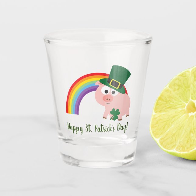 Vaso De Chupito Happy St. Patrick's Day Cute Leprechaun (Anverso)