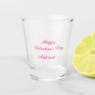 Vaso De Chupito Happy Valentine's day pink text name message