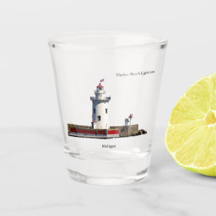 Vaso De Chupito Harbour Beach Lighthouse imagen de vidrio rodado