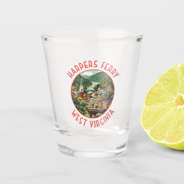 Vaso De Chupito Harpers Ferry West Virginia Molesto Círculo (Anverso)