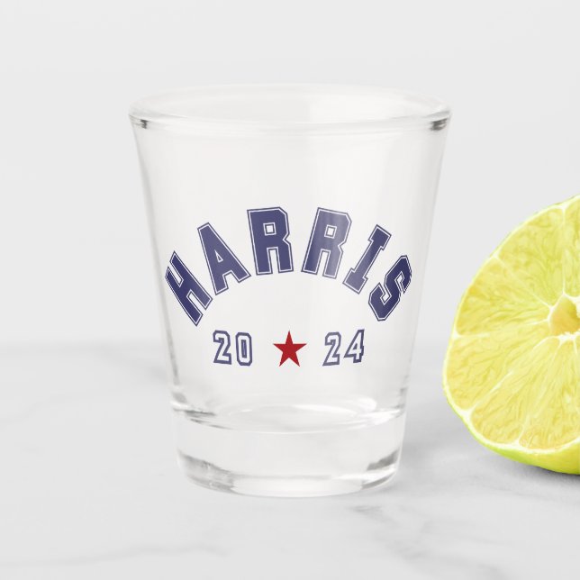 Vaso De Chupito Harris 2024 Athletic Word Art (Anverso)