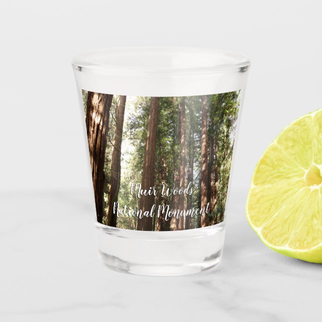 Vaso De Chupito Hasta secuoyas II en el monumento nacional Muir Wo (Anverso)