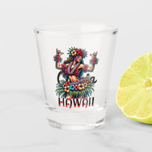 Vaso De Chupito Hawaii Bailarina hula hawaiana