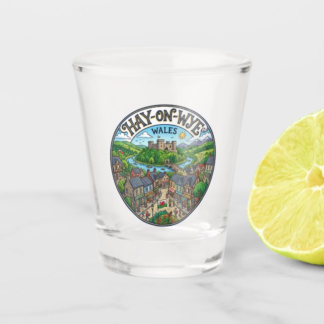 Vaso De Chupito Hay-on-Wye Gales (Anverso)