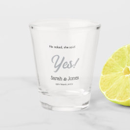 Vaso De Chupito He asked she said yes engagement simple silver dat