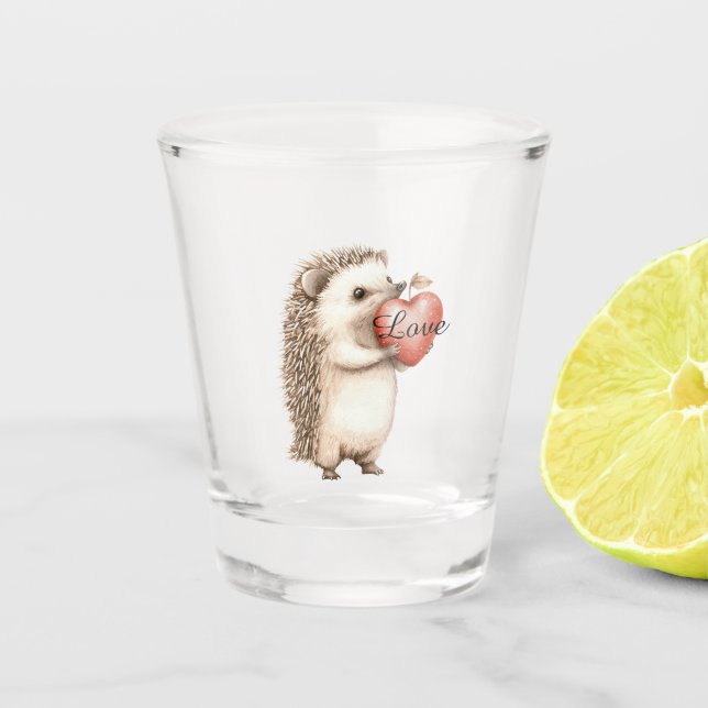 Vaso De Chupito Hedgehog with Heart Love (Anverso)