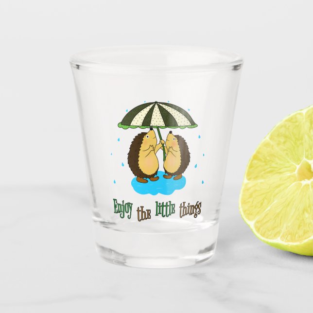 Vaso De Chupito Hedgeogares y lluvia (Anverso)