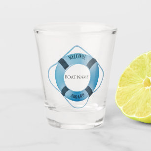 Vaso De Chupito Helada de rueda de barcos náuticos con el nombre d