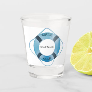 Vaso De Chupito Helada de rueda de barcos náuticos con el nombre d
