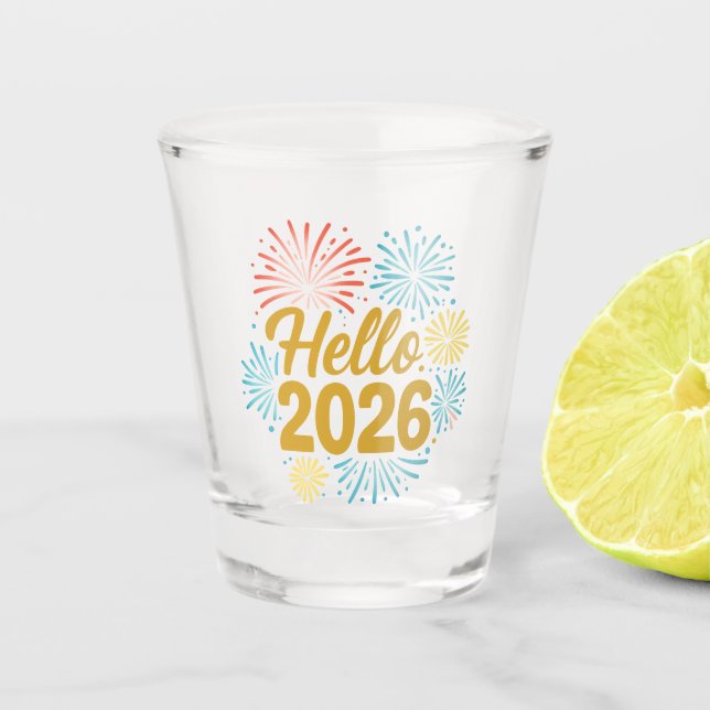Vaso De Chupito Hello 2026 Fireworks (Anverso)