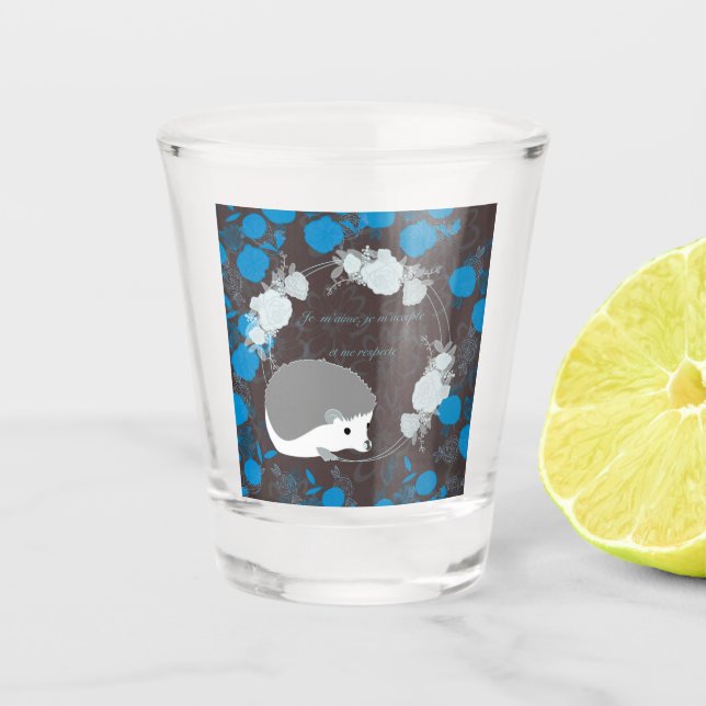 Vaso De Chupito hérisson, fleur de vie, bleu, mandala,zen,chakra (Anverso)