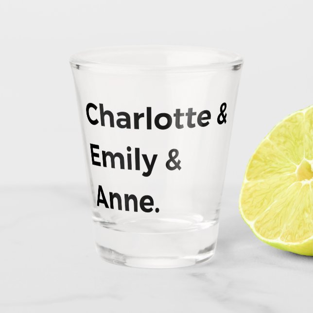 Vaso De Chupito Hermanas Brontë I - Charlotte & Emily & Anne (Anverso)