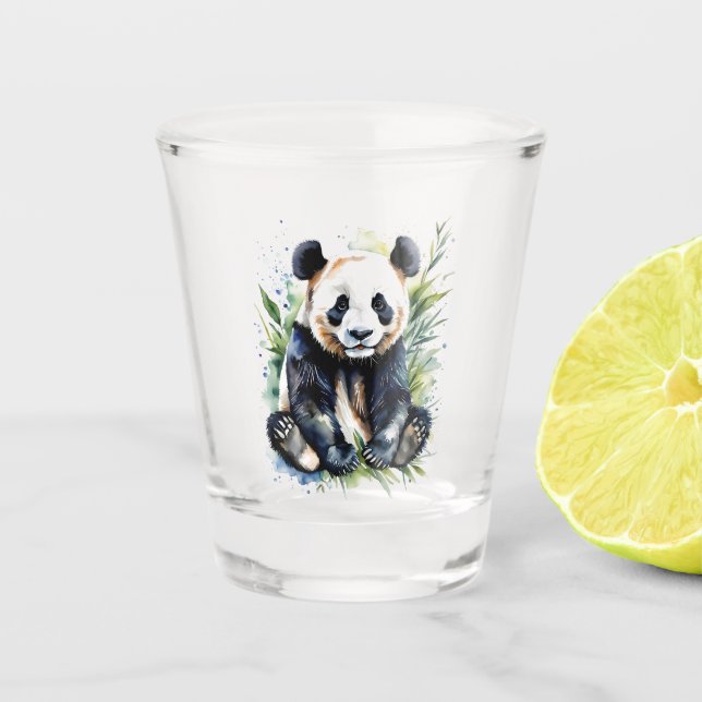 Vaso De Chupito Hermosa acuarela Panda Bear (Anverso)