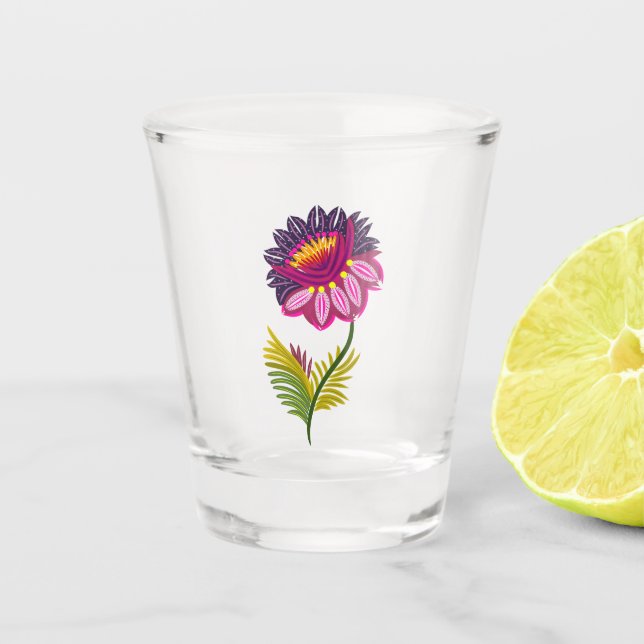Vaso De Chupito Hermosa flor (Anverso)