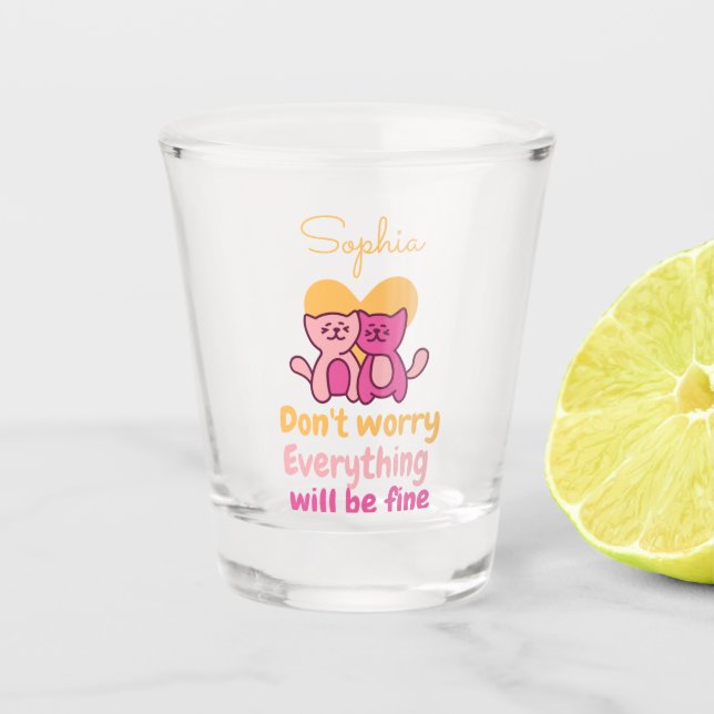 Vaso De Chupito Hermosa pareja de gatos (Anverso)