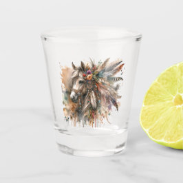 Vaso De Chupito Hermoso Caballo Boho
