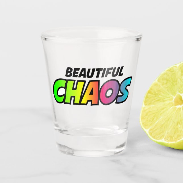 Vaso De Chupito Hermoso caos (Anverso)