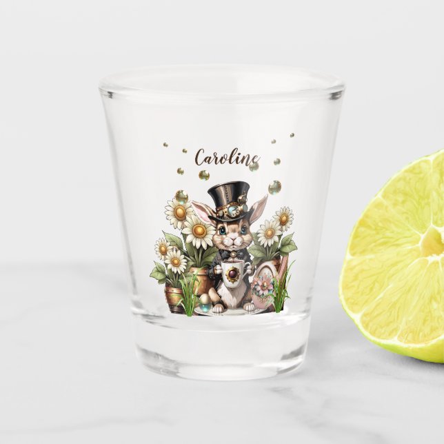 Vaso De Chupito Hermoso conejito de Pascua. (Anverso)