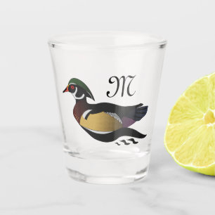 Vaso De Chupito Hermoso Pato De Madera Natación